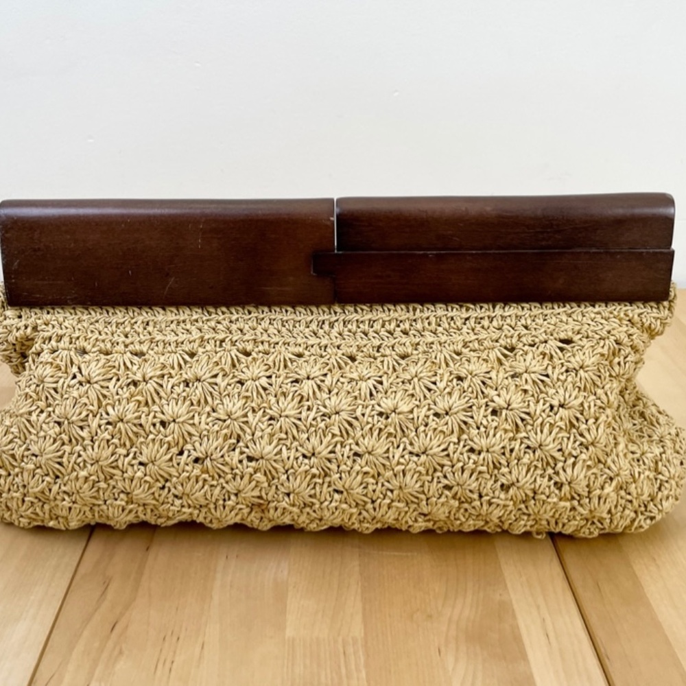 HOBO International Large Straw Clutch